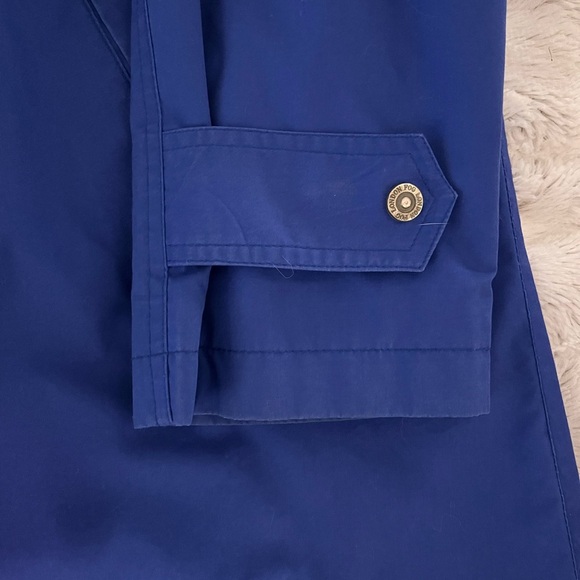 Vintage London Fog Blue Rain Trench Coat Hood Preppy Old Money Dopamine Gorpcore - Picture 10 of 12